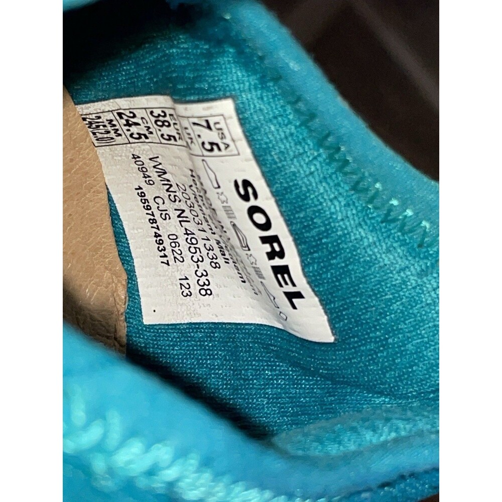 Women’s Sorel Teal Kinetic Impact Lace Athletic Sneakers Size 7.5 - Picture 5 of 5